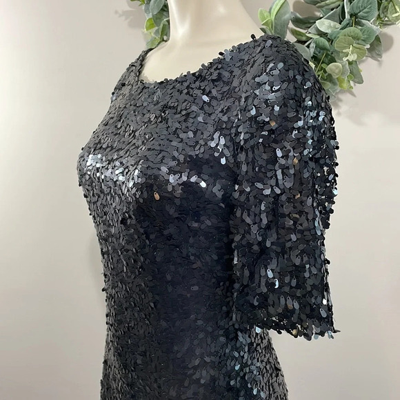 Ark & Co Black Sequin Scoop Back Shirt Sleeve Dress S - Picture 5 of 16